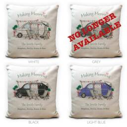 Personalised Camper Van Transporter Camping Mobile Home Cushion Cover - T4 T5 T6 Making Memories Decor 40cm 16 Inches - thumbnail 3