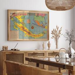 Vintage Panama Canal Map Print Republic Of Wall Art - thumbnail 3