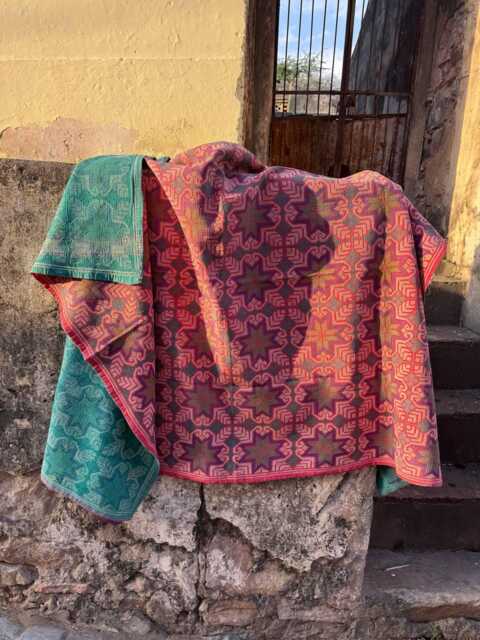 Unique Handmade Kantha Throw With Carpet Design Intricate Stitch Detailing - image 1