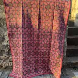 Unique Handmade Kantha Throw With Carpet Design Intricate Stitch Detailing - thumbnail 3