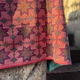 Unique Handmade Kantha Throw With Carpet Design Intricate Stitch Detailing - thumbnail 2