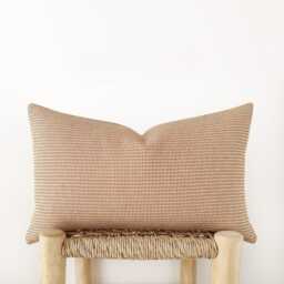 Burnt Orange Lumbar Pillow Cover - Textured Decorative Cushion