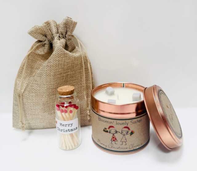 Personalised Christmas Candle Gift For Sister - Handmade, Scented - image 1