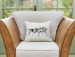 Hound Dogs Print Linen Rectangle Cushion Cover Zipped - thumbnail 1