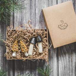 Ceramic Woodland Christmas Mushrooms Tree Handmade Ornaments With Hooks - thumbnail 2