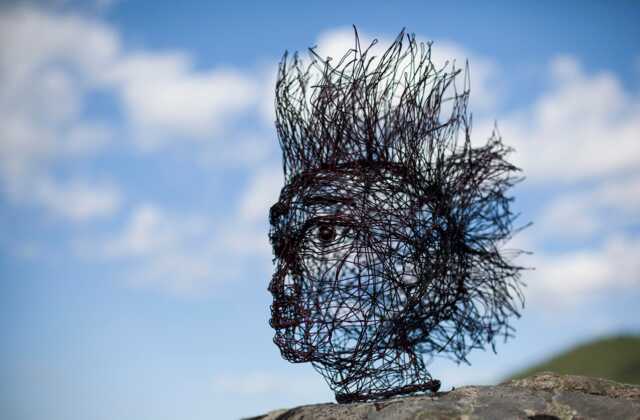 Punk Head Decor, Wire Head, Big Home Living Steampunk Art, Sculpture, Unusual Gift, Metal Gift Idea - image 1
