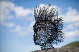 Punk Head Decor, Wire Head, Big Home Living Steampunk Art, Sculpture, Unusual Gift, Metal Gift Idea - thumbnail 1