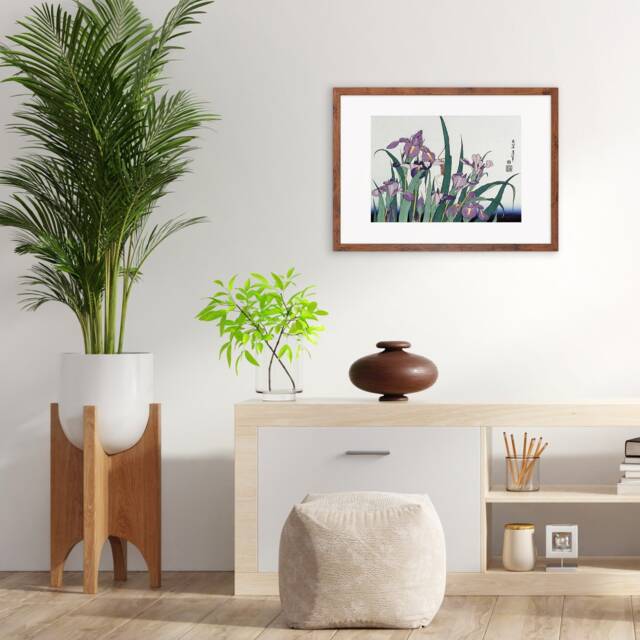 Japanese Art Hokusai Framed Mounted Ukiyo-E Wall Decor Print Poster Woodblock Irises Flowers Landscape Insects Calligraphy Beautiful A2 A3 - image 1