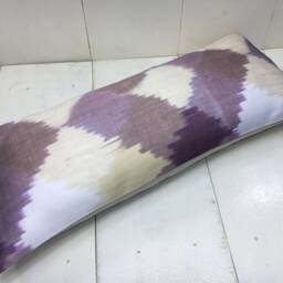 Handwoven Silk Ikat Lumbar Pillow Cover, Modern Accent - 10x24 - thumbnail 4