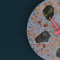 Terrazzo Wall Clock - Handmade Concrete Wooden Hands Unique Home Decor - thumbnail 2