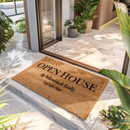 Open House With Contact Details - Realtor Gift Realty Custom Doormat Closing Front Door Mat - thumbnail 1