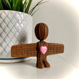 Pink Heart Wor Angel Of The North Ornament - Eco - thumbnail 1