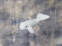 Needle Felted Beluga Whale Ornament Wool Christmas Tree Decoration - Made To Order - thumbnail 1