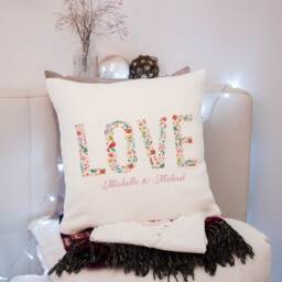 Personalized Couple Pillow, Home Decor, Custom Engagement Gift & Decorative Cushion For Wedding Gifts - thumbnail 4