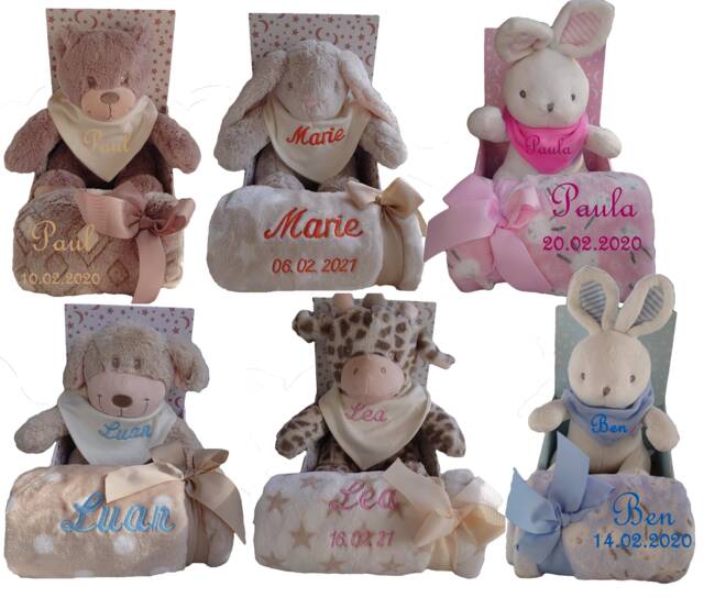 Baby Children's Set 3-Piece Baby Blanket With Name Teddy - image 1