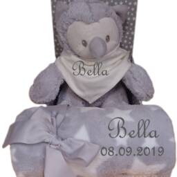 Baby Children's Set 3-Piece Baby Blanket With Name Teddy - thumbnail 3