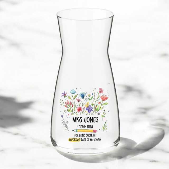 Personalised Vase Teacher, Best Flowers, Floral Present, End Of Year Gift, Thank You, Important Part Story, Helping Me To Grow - image 1