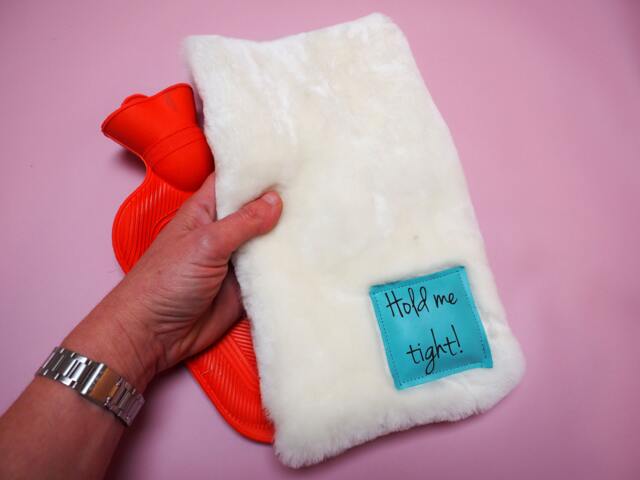 Handmade Sheepskin 1 Litre Hot Water Bottle Cover With Your Message, Gift For Her, Hygge, Mothers Day Gift - image 1