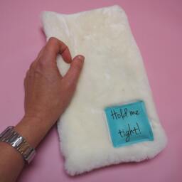 Handmade Sheepskin 1 Litre Hot Water Bottle Cover With Your Message, Gift For Her, Hygge, Mothers Day Gift - thumbnail 3