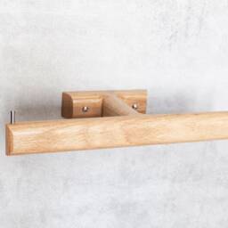 Solid Oak Double Toilet Paper Holder Minimalist Bathroom Storage - thumbnail 3