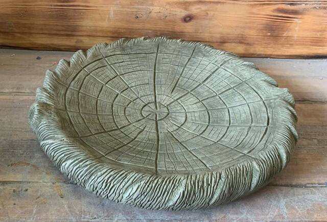 stone Garden Log Bird Bath Top Only/ Feeder/ Bowl/ Replacement Dish Ornament - image 1