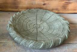stone Garden Log Bird Bath Top Only/ Feeder/ Bowl/ Replacement Dish Ornament - thumbnail 1