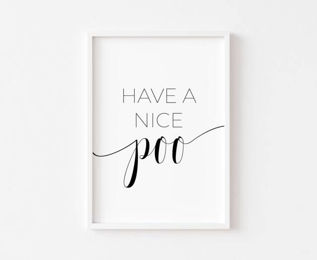 Have A Nice Poo Print - Bathroom Prints Wall Art Funny Decor Rude Toilet Home