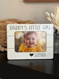 Daddy's Little Girl Picture Frame - First Father's Day Gift, Birthday Gift For Dad, Custom Grandpa Or Papa Frame, Personalized 4x6 - thumbnail 1