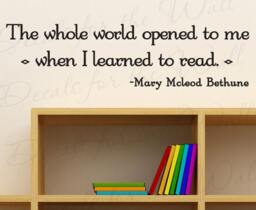 The Whole Word Opened Me Mary Mcleod Bethune Reading Boy Girl Themed Kid Room Playroom Vinyl Quote Art Wall Decal Sticker Decor S33 - thumbnail 1