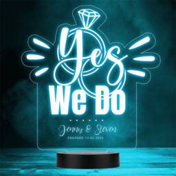 Yes We Do Engagement Ring Diamond Wedding Personalised Gift Colour Night Light