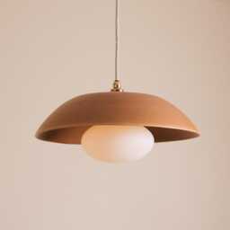 Terracotta Dusk Ceramic Lamp Shade & Pendant Set - thumbnail 2