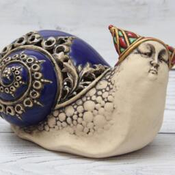 Ceramic Snail Sculpture By Vladimir Butsanov, Handmade in Ukraine - thumbnail 2