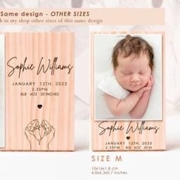 Simple & Sweet Personalized Picture Frame, New Baby Gift, Custom Engraved Photo Newborn Engraved Gift - thumbnail 3