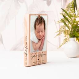 Simple & Sweet Personalized Picture Frame, New Baby Gift, Custom Engraved Photo Newborn Engraved Gift - thumbnail 4