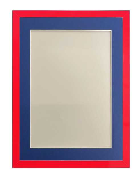 Post Box Red 20mm Picture, Photo, Poster Frame With Oxford Blue Mount - image 1