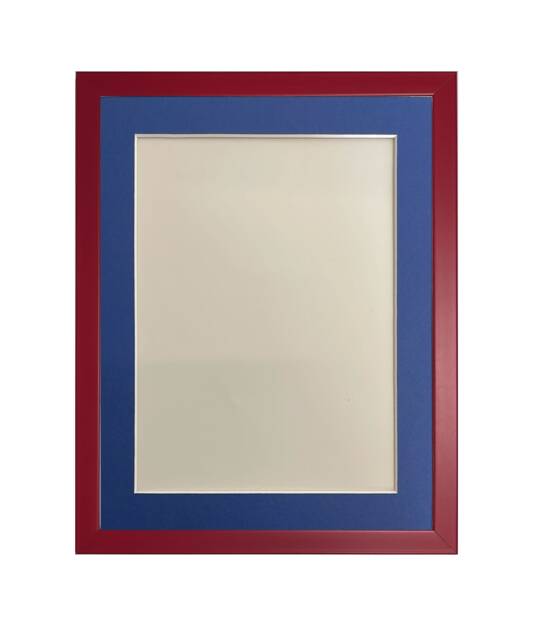 Post Box Red 20mm Picture, Photo, Poster Frame With Oxford Blue Mount - image 1