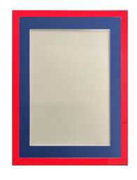 Post Box Red 20mm Picture, Photo, Poster Frame With Oxford Blue Mount