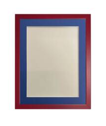 Post Box Red 20mm Picture, Photo, Poster Frame With Oxford Blue Mount - thumbnail 1