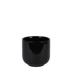 Hortus Havana Ceramic Pot Dia14 X H13cm - Glossy Black Flower Plant Planter - thumbnail 2