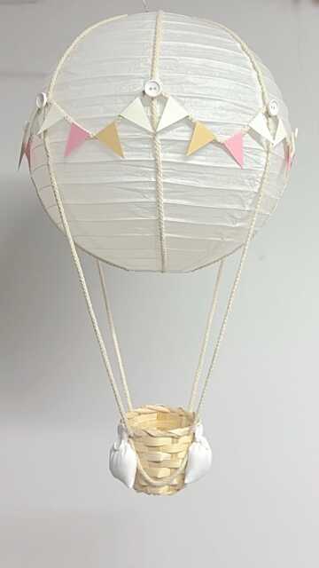 Neutral Pink Themed Hot Air Balloon Nursery Light Shade - image 1
