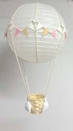Neutral Pink Themed Hot Air Balloon Nursery Light Shade - thumbnail 1