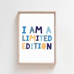 Set Of 3 Boys Nursery Prints, Decor, I Am A Limited Edition, Playroom Print, Wall Art, Navy & Blue Decor - thumbnail 3