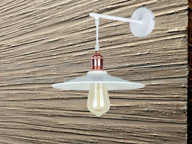 White Wall Sconce Bathroom Light Industrial Lighting White-Copper Wall Hallway Patio Lighting - image 1