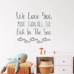 Nautical Nursery Wall Decal We Love You More Than All The Fish Lw233 - thumbnail 4