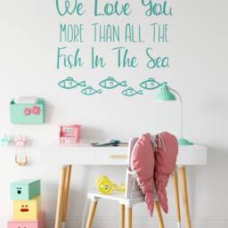 Nautical Nursery Wall Decal We Love You More Than All The Fish Lw233 - thumbnail 3