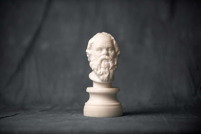 Marble Bust Of Philosopher Socrates Carved Statue Figurine Artist Sculpture - image 1