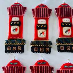 Post Box Fused Glass Christmas Decoration - Tree Decoration, Cornish Glass, Cornwall - thumbnail 2