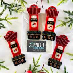 Post Box Fused Glass Christmas Decoration - Tree Decoration, Cornish Glass, Cornwall - thumbnail 3