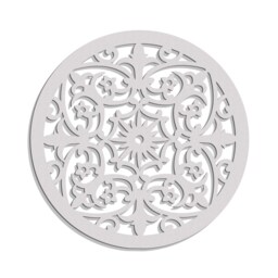 3D Stylish Wood Wall Art Decor, Violette, Floral Circle, Openwork Ornament Picture, Living Room, Decorative Wooden Panel - thumbnail 1