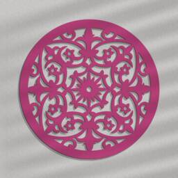 3D Stylish Wood Wall Art Decor, Violette, Floral Circle, Openwork Ornament Picture, Living Room, Decorative Wooden Panel - thumbnail 2
